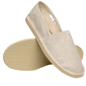 Precio al por mayor OEM Zapatillas casuales de lona para hombre Estilo retro Mocasines con plantilla de PVC Transpirables Alpargatas de cáñamo sin cordones a la moda - Product Image 1