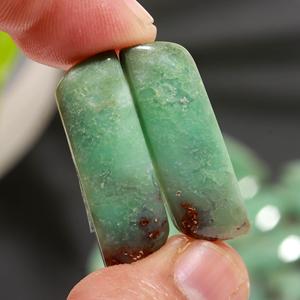 8 paires de pierres précieuses en chrysoprase verte naturelle, 154 carats, pour la fabrication de bijoux, 26x8, 16x8mm # 20006 - Product Image 3