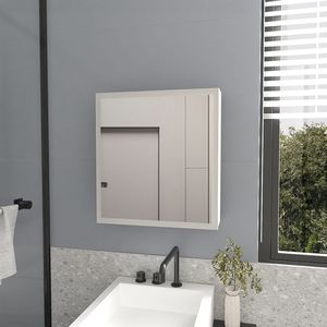 Armadietto Portamedicinali Bianco Clayton per Bagno, Eleganti Specchi da Bagno - Product Image 1