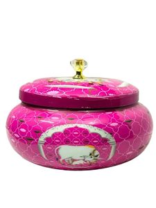 Plateau en métal décoratif avec impression émail et motif Pichwai, avec pot, pour décoration intérieure, cadeau de retour, souvenir de mariage - Product Image 5