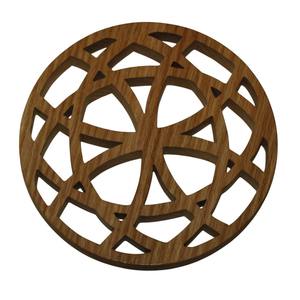 Socle rond en bois fantaisie, résistant à la chaleur, support de casserole moderne à découpes géométriques, dessous de plat, accessoire de cuisine pour casseroles et poêles chaudes - Product Image 5