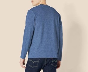 Suéter de Punto de Algodón para Hombre, Cuello Redondo, Manga Larga, Color Azul, Corte Regular, Estilo Casual, Color Sólido, Diseño Personalizado 2026 - Product Image 2