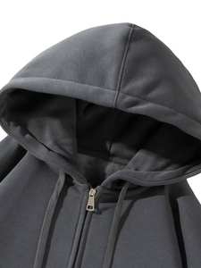 Sudadera con Capucha Casual para Hombre, Modelo Lennox, 100% Algodón, Gruesa, Color Sólido, con Cierre, Invierno, Ecológica, Resistente al Viento, 350g, con Capucha - Product Image 3