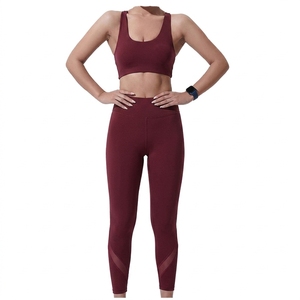 Ensemble de vêtements de sport pour femmes, soutien-gorge de sport et leggings, deux pièces, pour entraînement, yoga, gym, course à pied, vêtements de sport - Product Image 1