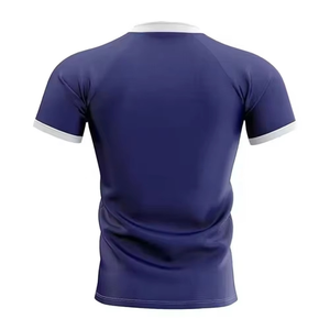 Camiseta de Rugby de Manga Corta de Verano con Etiqueta Privada Personalizada en Color Sólido 100% Poliéster en Grandes Cantidades con Servicio OEM ODM - Product Image 2