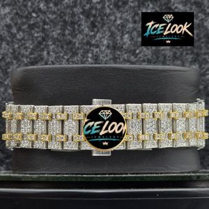 Montre Homme de Luxe ICELook Dernière Collection, Acier Inoxydable 41mm, Quartz Analogique, Verre Saphir, Affichage de la Date, Bracelet Incrusté de Diamants, Poussoir - Product Image 3