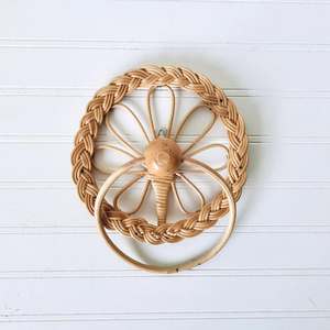 Toallero de ratán de alta calidad, decoración boho para baño, soporte de barra en forma de anillo hecho a mano - Product Image 2