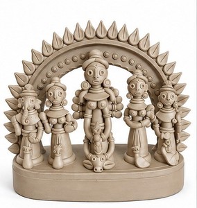 Handmade <b>Resin</b> Durga Family Sculpture Traditional Religious Diwali Figurine Tabletop Decor Living Room Art - Product Image 4