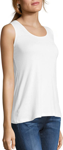 Women's Pink 100% Cotton Eco-Friendly Breathable Scoop Neck Knitted Tank <b>Top</b> Casual Solid Color Regular Length Sleeveless - Product Image 5