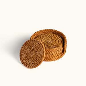Sous-verres en rotin faits main, design créatif et étonnant, style bohème, article très vendu, accessoires de table, style bohème, en gros - Product Image 4