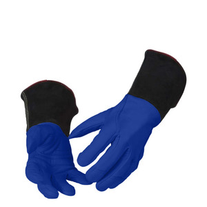 Gants de soudage TIG haute performance en cuir de chèvre et croûte de vache, résistants à l'abrasion, pour la lutte contre les incendies et la protection des mains et des bras lors du barbecue - Product Image 6