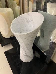 Lavabo sur pied en marbre avec égouttoir, design moderne pour usage en entrepôt - Product Image 3