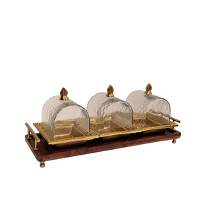 Juego de 4 Recipientes de Vidrio con Tapa de Mármol Blanco para Servir Frutos Secos, con Asa Lateral, Plato para Aperitivos, Decoración de Mesa - Product Image 4