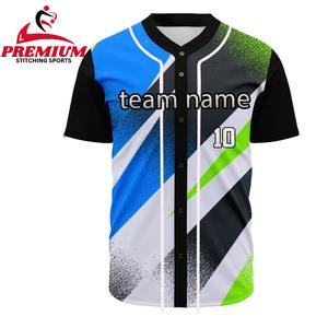 Maillots de baseball personnalisés pour hommes, imprimés, respirants, 100% polyester, évacuation de l'humidité, séchage rapide, avec noms et logos personnalisés - Product Image 1