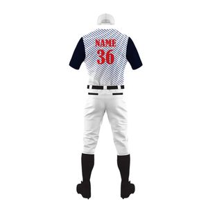 Men's Baseball Jersey <b>White</b> Blue Striped Short Sleeve <b>Button</b> Front Moisture Wicking Regular Fit All Seasons Apparel - Product Image 3