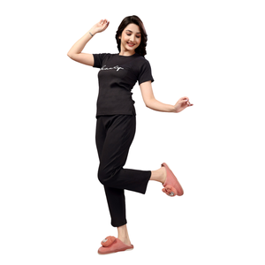 Conjunto de Pijamas Bonitos para Mujer, de Algodón Estampado, Corte Holgado, Ropa de Dormir, OEM - Product Image 3