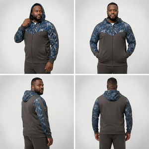 Wholesale Men Plus Size Hooded <b>Jacket</b> Custom Printed Zipper Hoodies Men Eco-Friendly Hooded Zipper Sportswear Terry Track Hoodie - Product Image 5