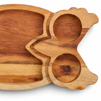Handgemaakte uilen houten serveerschaal dienblad acaciahouten snack serveerplank decoratief dienblad voor eten