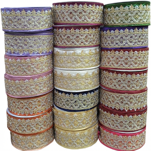 ลูกไม้ปักเลื่อมหลากสี ประดับเลื่อมรุ้งระยิบระยับ ริบบิ้นขอบเงา  ริบบิ้นรักษ์โลก สำหรับงานแต่งงานและงานปาร์ตี้ - Product Image 1