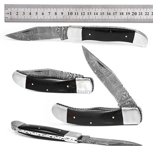 Cuchillo de bolsillo de acero de Damasco al por mayor DD-FK-WH910, hoja afilada hecha a mano con mango de madera exótica, cuchillo EDC para exteriores - Product Image 5