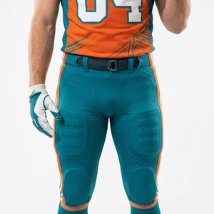Tenue d'équipe 100% polyester respirant à manches courtes, uniforme de football américain personnalisé avec impression frontale, dernier design, écologique - Product Image 4