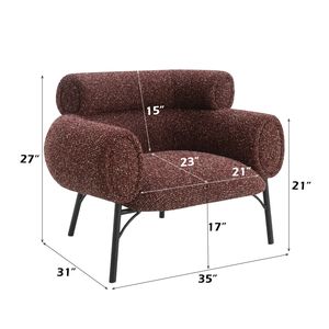 Fauteuil en tweed marron Mardi pour salon, confortable et élégant - Product Image 2