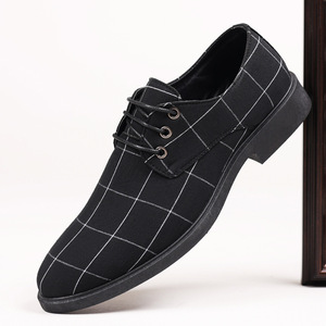 Men's British Style Business Formal Shoes Canvas Insole Lace Up Leather Shoes Casual Suit Shoes Spring British Style Shoes - Product Image 1