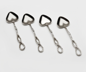 Elegant Heart <b>Shape</b> Stainless Steel Tea Spoons With <b>Twisted</b> Handle Mirror Polish Modern Design For Wedding Tableware Use - Product Image 1
