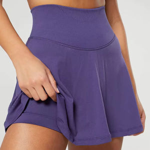 Active Women's Satin Pleated Tennis Sport Skirt Ladies' Mini Pleated Skirt <b>Running</b> Breathable High Waist Eco-Friendly Casual - Product Image 5