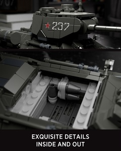 2024 nifeliz Bộ quân sự sưu tập, Bộ mô hình T34-85, chiến tranh thế giới thứ hai, Đồ chơi khối xây dựng, xếp gạch, Bộ gạch đồ chơi - Product Image 3