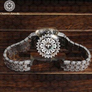 Charm_Jewells Luxury Men Stainless Steel <b>Watch</b> Square Case 43mm Analog Quartz Sapphire Crystal Diamond Bracelet Fashion - Product Image 2