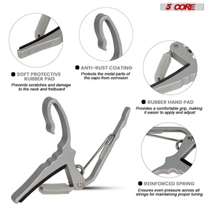 Capo de guitare 5 cordes à changement rapide pour guitare acoustique, électrique, banjo, mandoline ou ukulélé - Product Image 2