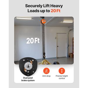 Heavy Duty 2 Ton 4400 Lbs capacità paranco a catena 20 ft altezza di sollevamento manuale blocco a catena G80 paranco a catena - Product Image 3