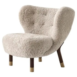 Poltrona Lounge Mid-Century Little <span class=keywords><strong>Petra</strong></span> VB1 con Poggiapiedi, Rivestimento in Pelle di Pecora, Prezzo di Fabbrica, per Appartamenti <span class=keywords><strong>e</strong></span> Hotel - Product Image 3