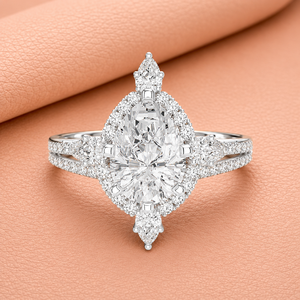 Pear Halo Lab Grown Diamond Engagement <b>Ring</b> 14K Solid Gold Rhodium Plated Vintage Bridal <b>Statement</b> <b>Ring</b> for Women Jewelry Gift - Product Image 4