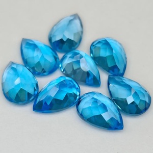 Topacio Azul Brasileño con Corte de Pera, Gema Suelta Facetada Natural para Anillo, Colgante, Pendientes, Joyería al por Mayor, Personalizable - Product Image 4