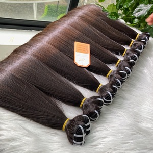 Extensiones de Cabello Humano Liso Marrón de Donante Único Vietnamita, Tendencia 2025, Suaves al Tacto, Paquetes Planos, Cierre de Peluca, Precio al por Mayor - Product Image 3