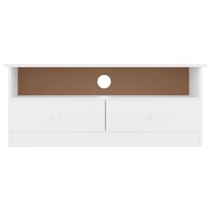 Meuble TV rectangulaire en bois de pin massif blanc moyen pour salon - Product Image 3