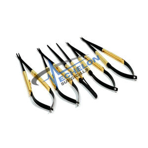 ชุดเครื่องมือผ่าตัดขนาดเล็ก Castroviejo ประกอบด้วยที่จับเข็ม, กรรไกร, คีมผูกไหมเย็บแผล 5 ชิ้น ขนาด 7 นิ้ว ผลิตจากเหล็กกล้าไร้สนิมเยอรมัน - Product Image 6