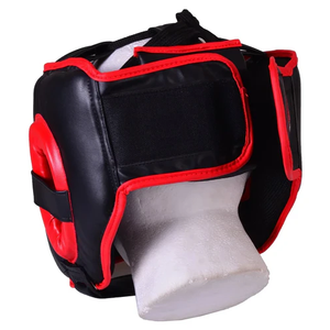 Protector de Cabeza de Boxeo de Cuero PU Negro con Ribete Rojo, Modelo TS-HG-5855 de Tombola Sports, Equipo de Protección para Entrenamiento en Todas las Estaciones, Venta al Por Mayor OEM - Product Image 3