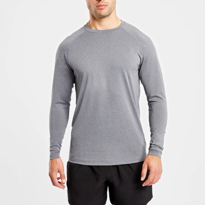 Camiseta de Manga Larga para Hombre, Color Sólido Personalizado, OEM, Tejido Transpirable de Secado Rápido, Cuello Redondo, Informal, para Gimnasio y Running - Product Image 6