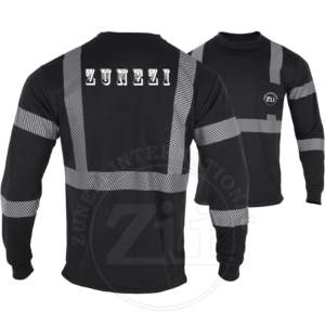 Camisetas de Seguridad de Alta Visibilidad para Hombre, Negras, Manga Larga, Reflectantes, ANSI Clase 1, Impermeables, con LED Intermitente, Logotipo Personalizado, FR - Product Image 1