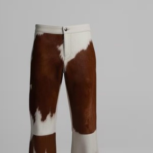 Pantalon en cuir de vachette véritable pour femme, taille haute, luxe, mode décontractée, streetwear, tendance, fabrication OEM sur mesure - Product Image 2
