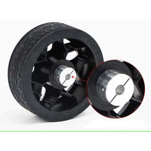 Rueda de goma sólida de 100 mm de diámetro, rueda motriz portante para piezas de maquinaria de construcción - Product Image 5