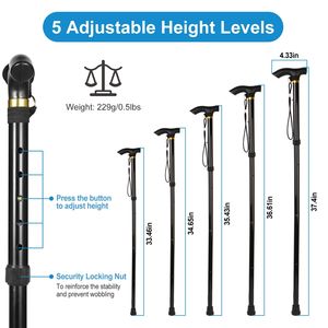 Bastone da Passeggio Regolabile per Escursionismo e Trekking - Bastone Pieghevole con Impugnatura Orientabile per Donne e Uomini Mancinelli - Product Image 4