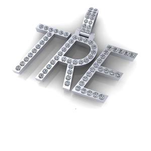 SHRAMAN DIAMOND Natural Diamond Name Plate <b>Necklace</b> 925 <b>Solid</b> <b>Silver</b> Rhodium Plated Hip Hop Pendant Iced Block Letters - Product Image 1