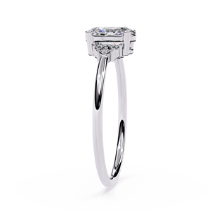 Anillo de Compromiso de Diamante Ovalado Platino con Diamantes Laterales, Estilo Clásico, Certificado GIA, Joyería para Mujer - Product Image 3