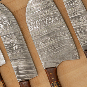 Chef <b>Knife</b> <b>Set</b> Hand Forged <b>Sharp</b> Pattern Blades Durable Ergonomic Handles Professional Cooking Damascus Steel Handmade Kitchen - Product Image 6