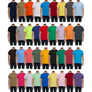 Lot de t-shirts en coton légers à manches courtes et col rond pour hommes, couleurs vives, décontractés - Product Image 1