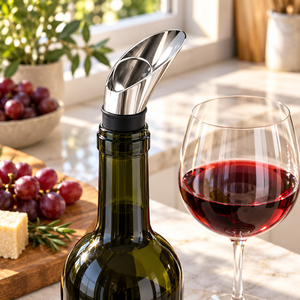 Vertedor de Vino Reutilizable de Acero Inoxidable con Tapón Aireador y Sello de Silicona - Product Image 3